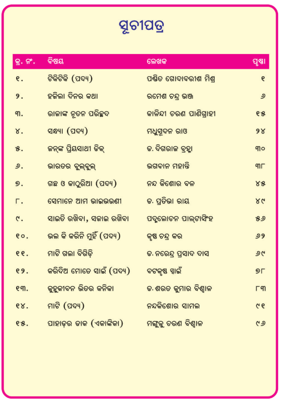 4th Class Odia Book Question Answer