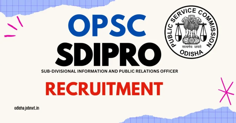 OPSC SDIPRO Recruitment 2024