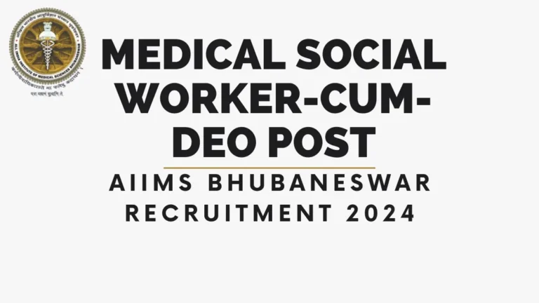 Walk-In-Interview for Medical Social Worker Cum DEO Post 2024