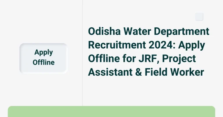 Odisha Water Department Recruitment 2024