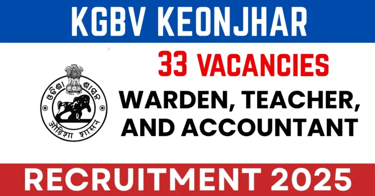 KGBV Keonjhar Vacancy 2025