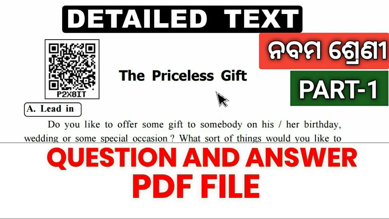 The Priceless Gift Class 9 English question