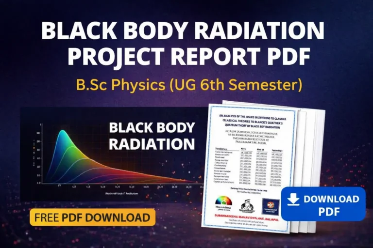 Black Body Radiation Project Report PDF Download