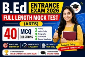 BEd Entrance Exam 2026 Mock Test