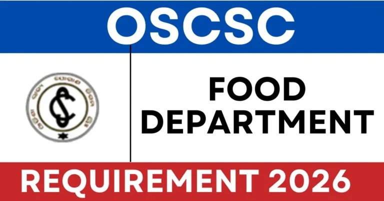 Odisha Food Department Recruitment 2026