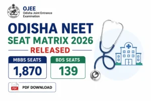 Odisha NEET Seat Matrix 2026