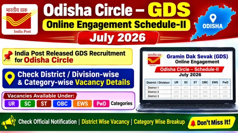 Odisha GDS Vacancy 2026 District
