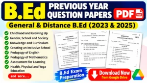 B.Ed Previous Year Question Papers PDF Download